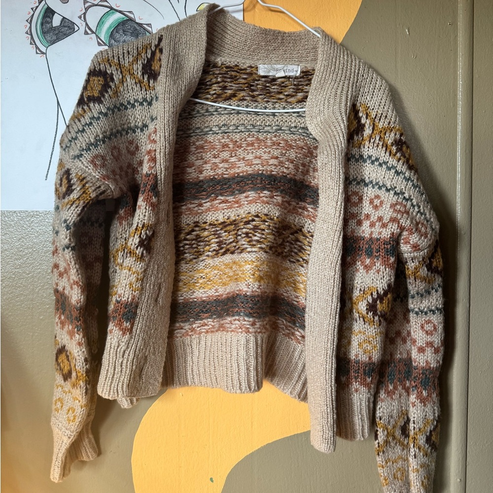 Rewind Beige and Multicolor Cardigan